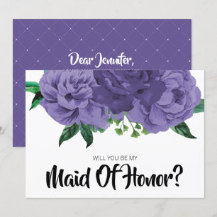 Floral Violet Paars ben mijn dienstmeisje van een  Kaart