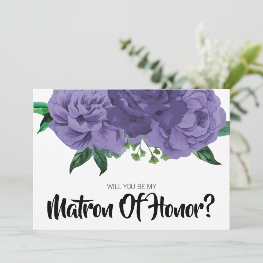 Floral Violet Paars is mijn matroos van eer Kaart (Staand voorkant)