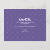 Floral Violet Paars Matron van het Honor Briefkaar Uitnodiging Briefkaart (Achterkant)