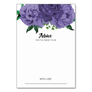 Floral Violet Paars Vrijgezellenfeest Advice Card Kaart