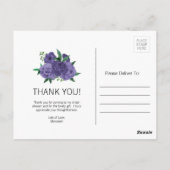 Floral Violet Paars Vrijgezellenfeest Hartelijk da Briefkaart (Achterkant)