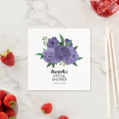 Floral Violet Paars Vrijgezellenfeest Napkin Servetten (Insitu)