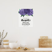 Floral Violet Paars Vrijgezellenfeest Welkom Poster (Keuken)