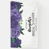 Floral Violet Paars Vrijgezellenfeest Welkomstbann Spandoek (Verticaal)