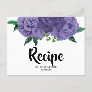 Floral Violet Paarse Vrijgezellenfeest Recept Brie Briefkaart