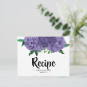 Floral Violet Paarse Vrijgezellenfeest Recept Brie Briefkaart (Staand voorkant)