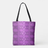 Floral violet patroon.Monogram. Tote Bag (Achterkant)