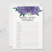 Floral Violet Vrijgezellenfeest Word Scramble Game Kaart (Voorkant)