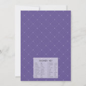 Floral Violet Vrijgezellenfeest Word Scramble Game Kaart (Achterkant)