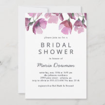 Floral violet waterverf bouquet Vrijgezellenfeest