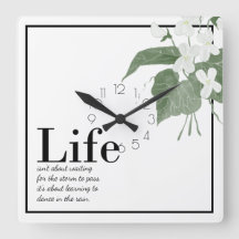 Floral Violets White op White Life QuoteSquare
