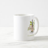 Floral Violin and Greenery Personalised Name Koffiemok (Voorkant rechts)