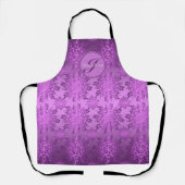 Floral  vioolpatroon apron schort (Voorkant)