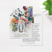 Floral Virgin Mary Fatima Funeral Prayer Kaart (Bureau)