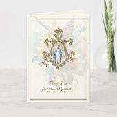 Floral Virgin Mary katholieke begrafeniscondoleanc Bedankkaart (Voorkant)