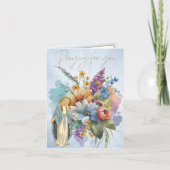 Floral VIRGIN MARY Memorare Prayer Kaart (Voorkant)