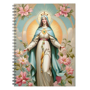 Floral Virgin Mary Notitieboek