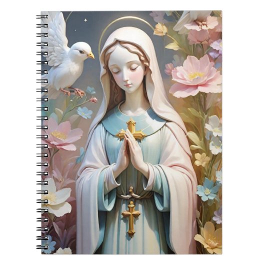Floral Virgin Mary Notitieboek (Voorkant)