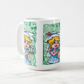 Floral Virgo met witte bloemen Koffiemok (Voorkant links)