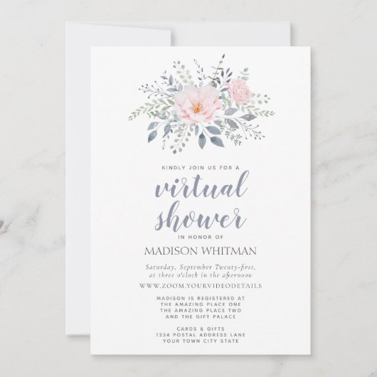 Floral Virtual Shower Kaart (Voorkant)