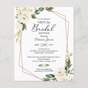 Floral Virtual Vrijgezellenfeest Budget Invitation