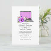 Floral virtueel Baby shower voor heldere roze Wate Kaart (Staand voorkant)