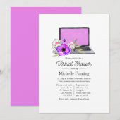 Floral virtueel Baby shower voor heldere roze Wate Kaart (Voorkant / Achterkant)