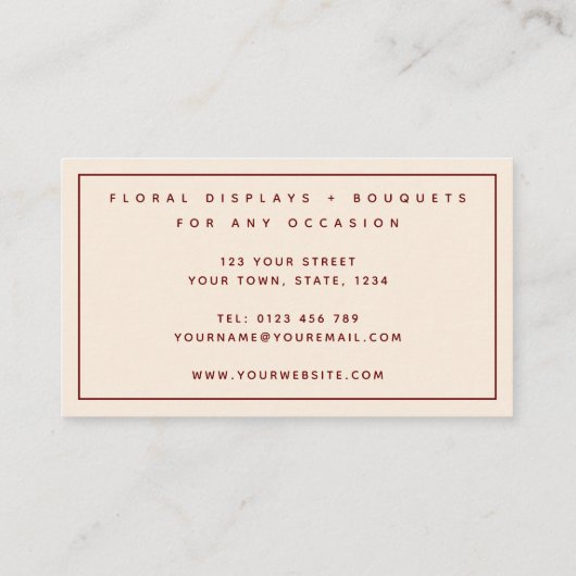  Floral Visitekaartje (Achterkant)