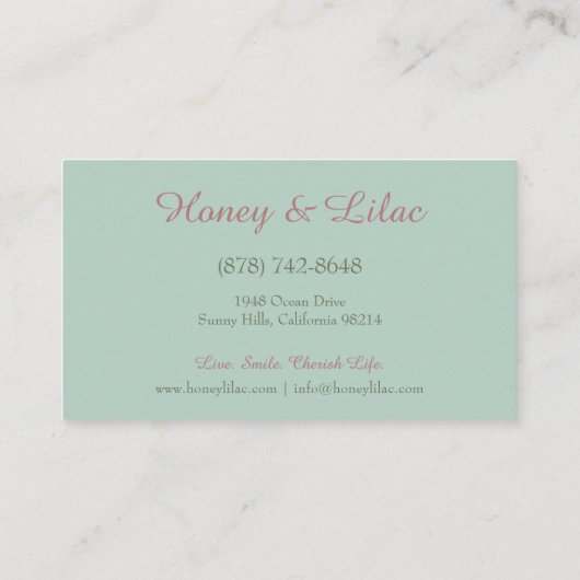  Floral Visitekaartje (Achterkant)