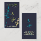 Floral Visitekaartje (blauw) (Voorkant / Achterkant)