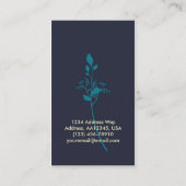 Floral Visitekaartje (blauw) (Achterkant)