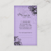 Floral Visitekaartje Linen Black Paars Afsprakenkaartje (Achterkant)