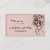 Floral Visitekaartje Linen Brown Pink (Achterkant)