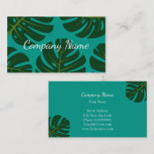 Floral visitekaartje met palmbladeren (Voorkant / Achterkant)