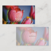 Floral - Visitekaartje met rode tulpen (Voorkant / Achterkant)