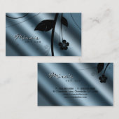 Floral Visitekaartje Metallic Blauwgroen Blauwe Sa (Voorkant / Achterkant)