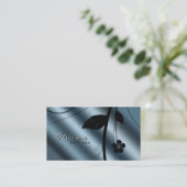 Floral Visitekaartje Metallic Blauwgroen Blauwe Sa (Staand voorkant)