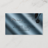 Floral Visitekaartje Metallic Blauwgroen Blauwe Sa (Achterkant)