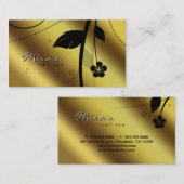 Floral Visitekaartje Metallic Gold Satin (Voorkant / Achterkant)