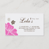 Floral Visitekaartje Salon Spa Tropical Hot Pink (Achterkant)