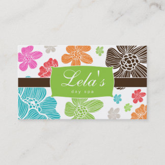 Floral Visitekaartje Salon Spa Tropical Lime Green