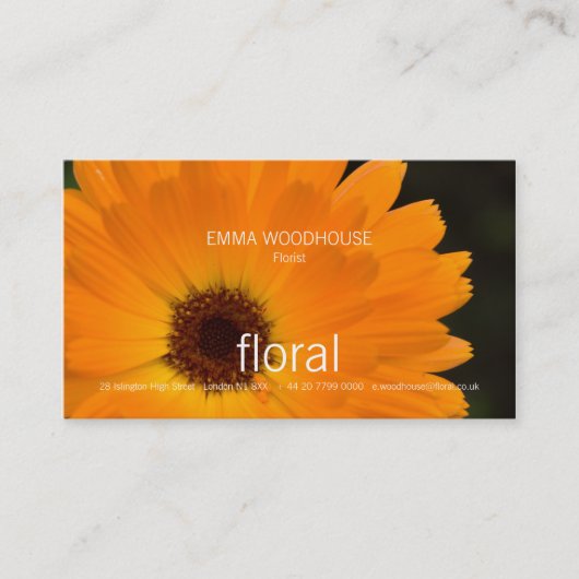 Floral - Visitekaartje van Marigold (Voorkant)