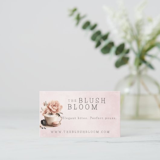 Floral Visitekaartje voor bakkerijen/coffeeshops (Staand voorkant)