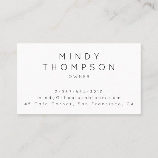 Floral Visitekaartje voor bakkerijen/coffeeshops (Achterkant)