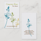 Floral Visitekaartje (wit/groen) (Voorkant / Achterkant)
