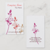 Floral Visitekaartje (wit/roze) (Voorkant / Achterkant)