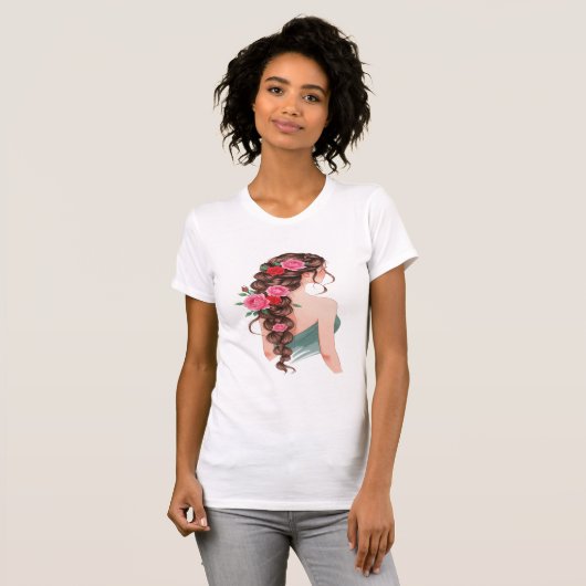 Floral Vlecht & Rozen Graphic T-shirt (Voorkant volledig)