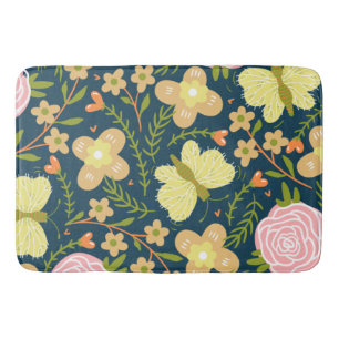 Floral, vlinder en glamour naadloos elastisch badmat