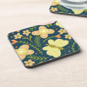 Floral, vlinder en glamour naadloos elastisch bier onderzetter (Linkerzijde)