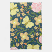 Floral, vlinder en glamour naadloos elastisch theedoek (Verticaal)